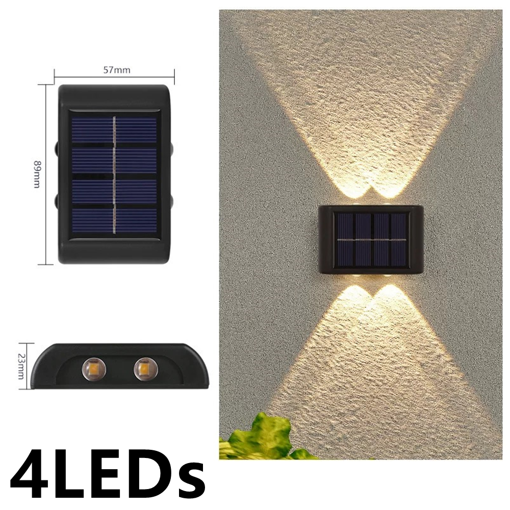 Solar Wall Lamp Outdoor Waterproof Light, Warm Up and Down Lighting, Garden, Yard, Balcony Decorative