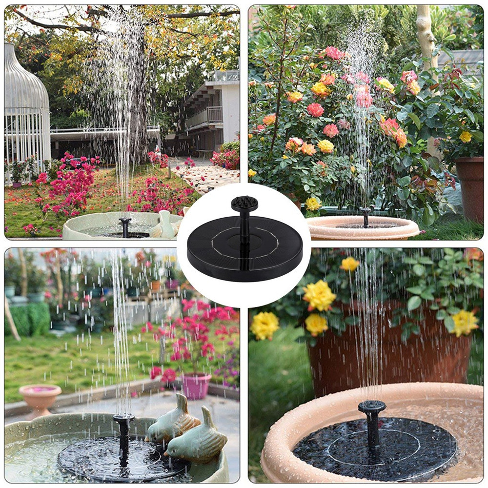 New Mini Solar Water Fountain Outdoor Pond Waterfall Fountain Garden Supplies Solar Powered Bird Ba 1