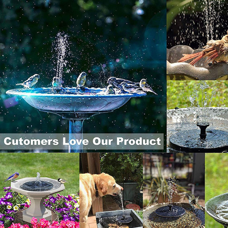 New Mini Solar Water Fountain Outdoor Pond Waterfall Fountain Garden Supplies Solar Powered Bird Ba 2