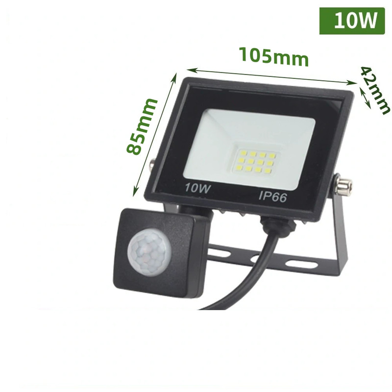 LED PIR Motion Sensor Floodlight Outdoor Wall Light, Waterproof Floodlight Garden White Light
