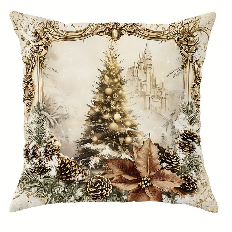Santa Claus Reindeer Pillow Cover Christmas Decoration Cushion Christmas Tree Sofa Pillowcase Cozy 7