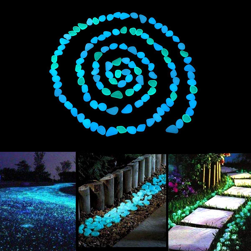 Glow In The Dark Garden Pebbles, Decorative Luminous Stones, DIY Fairy Garden Rocks, Yard and Walkway Decor