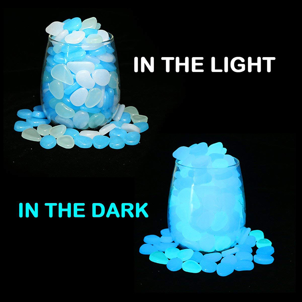 Glow In The Dark Garden Pebbles, Decorative Luminous Stones, DIY Fairy Garden Rocks, Yard and Walkway Decor