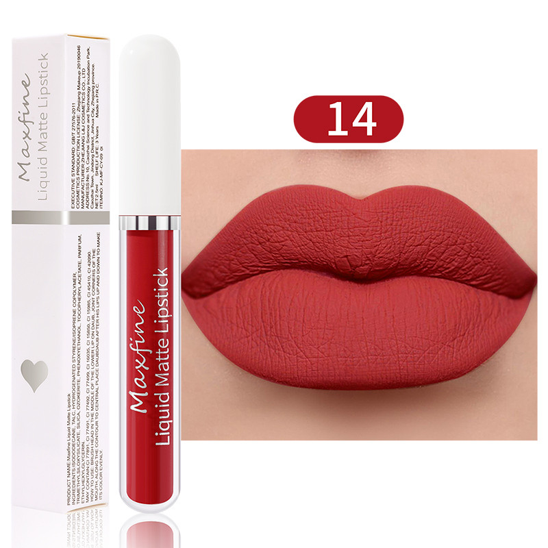 Sexy Velvet Lip Glaze Matte Liquid Lipstick Moisturizing Lipstick Long Lasting Waterproof 12