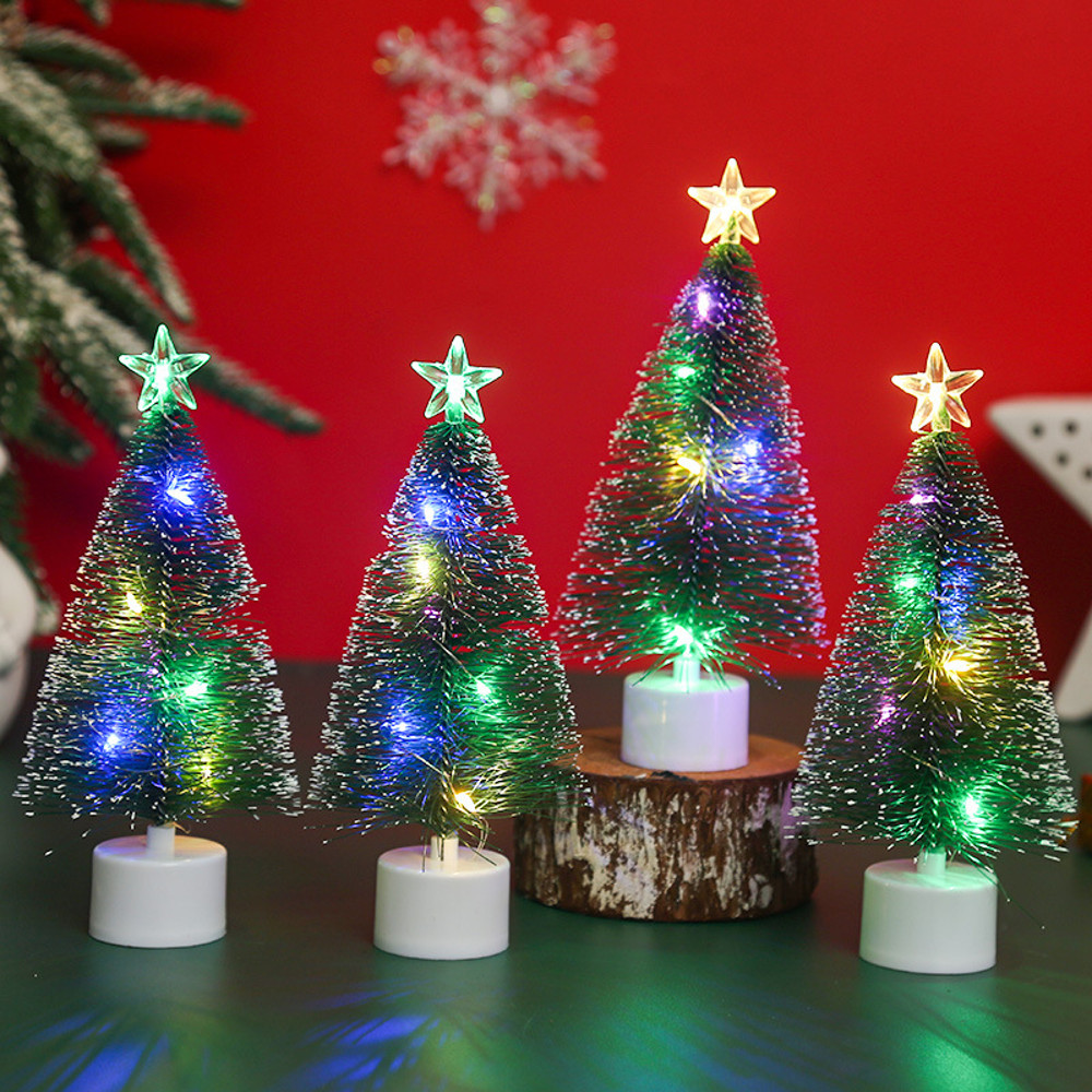 Christmas LED colorful glow tree, holiday decorative gift, festive window decoration