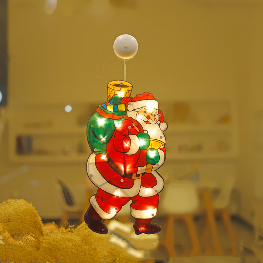 Christmas Decorative Lamp Shop Window Room, Christmas Lamp Window Hanging Lamp, Small Colored LED Sucker Light