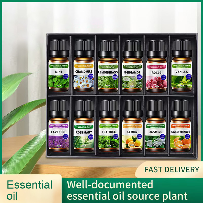 12 Pieces Essential Oil Set Lavender Rose Plant Essential Oil Air Purification Blend Aromatherapy G 0