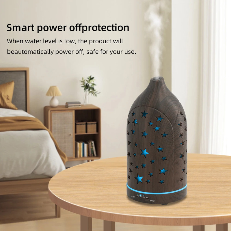 Star Hollow Diffuser Whisper Quiet Essential Oil Diffuser Changing LED Lights Safe BPAFree Stylish 4