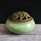 Ceramic Ice Crack Coil Incense Burner Copper Cover Aroma Diffuser Plate Colorful Antique Alloy Home 11