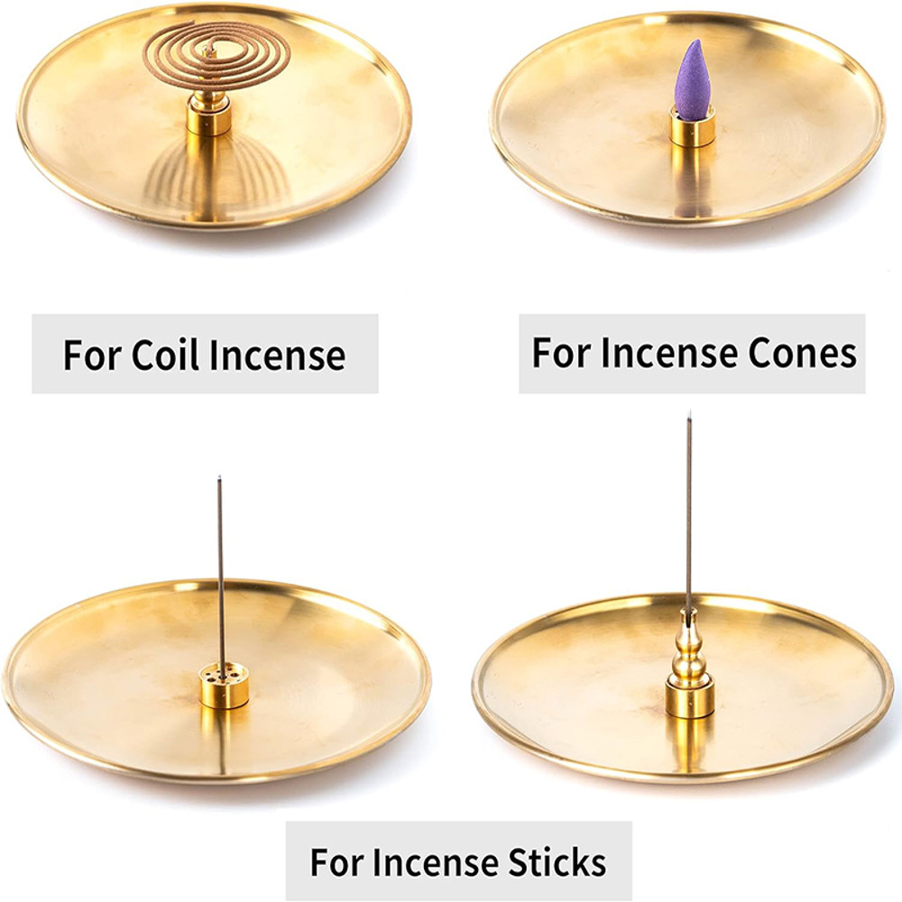 Metal Incense Burner Brass Incense Tray Sage Holder Palo Santo Holder Home Decor Crafts 2