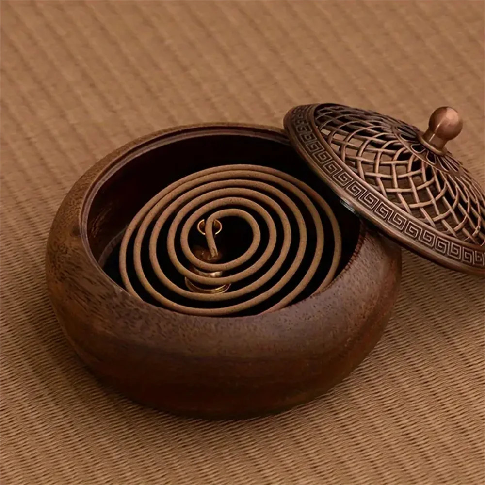Walnut Incense Burner Zen Tea Ceremony Decor Ancient Style Sandalwood Agarwood Smoked Creative Orna 1