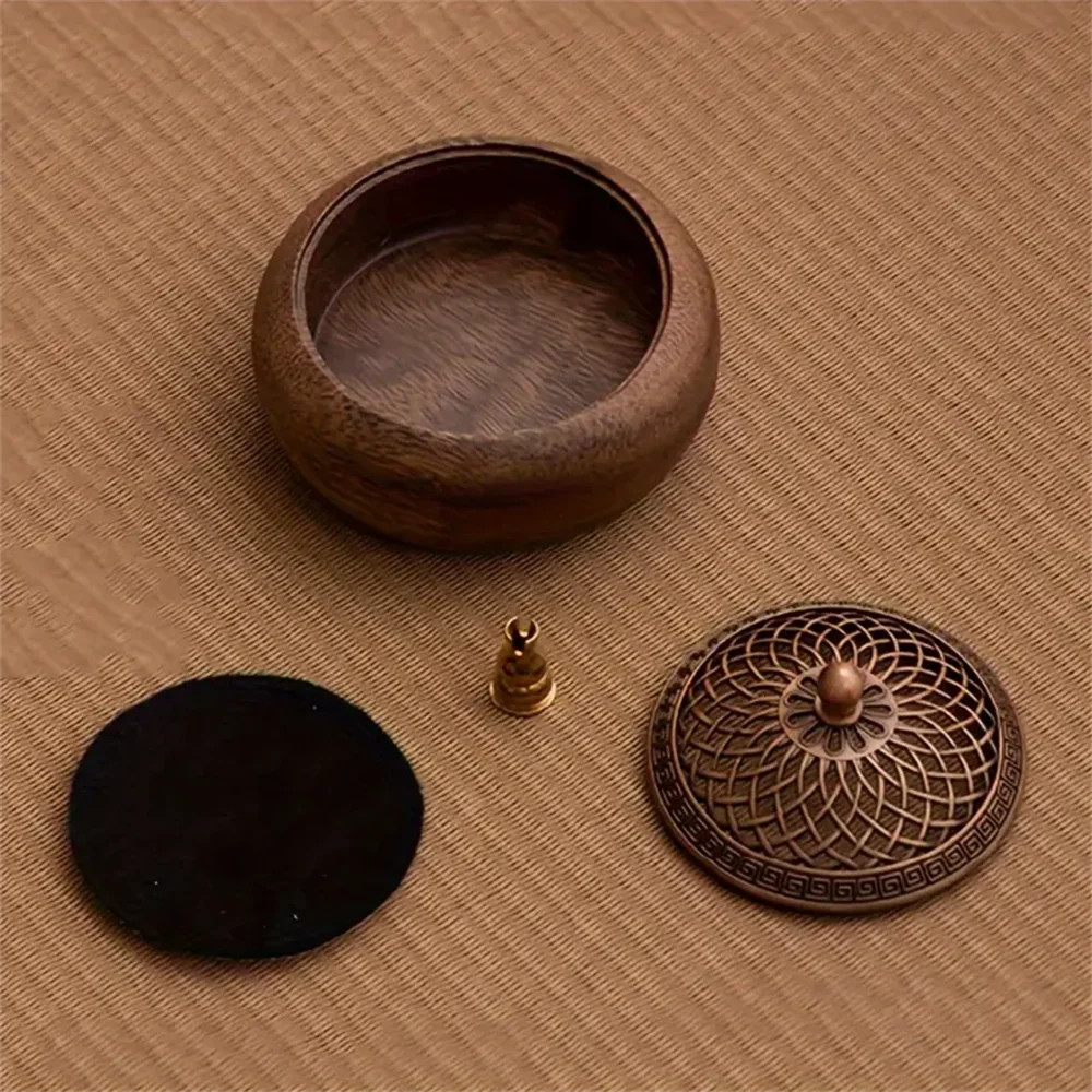 Walnut Incense Burner Zen Tea Ceremony Decor Ancient Style Sandalwood Agarwood Smoked Creative Orna 2