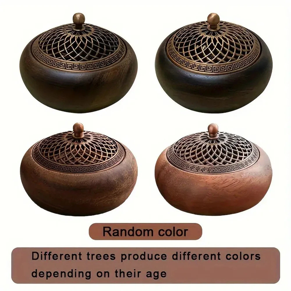 Walnut Incense Burner Zen Tea Ceremony Decor Ancient Style Sandalwood Agarwood Smoked Creative Orna 4