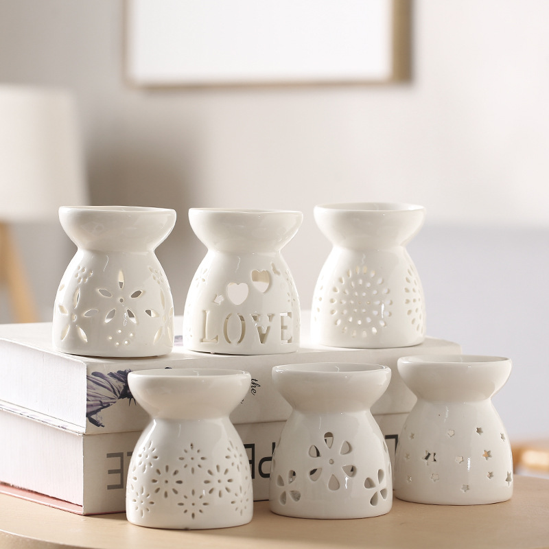 Household Ceramic Aromatherapy Stove, Incense Burner Holder, Wax Melt Candle Holder, Fragrance Diffuser for Living Room