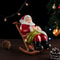 Santa Claus Leisure Lounge Chair Figurines Home Decor Christmas Resin Crafts 0