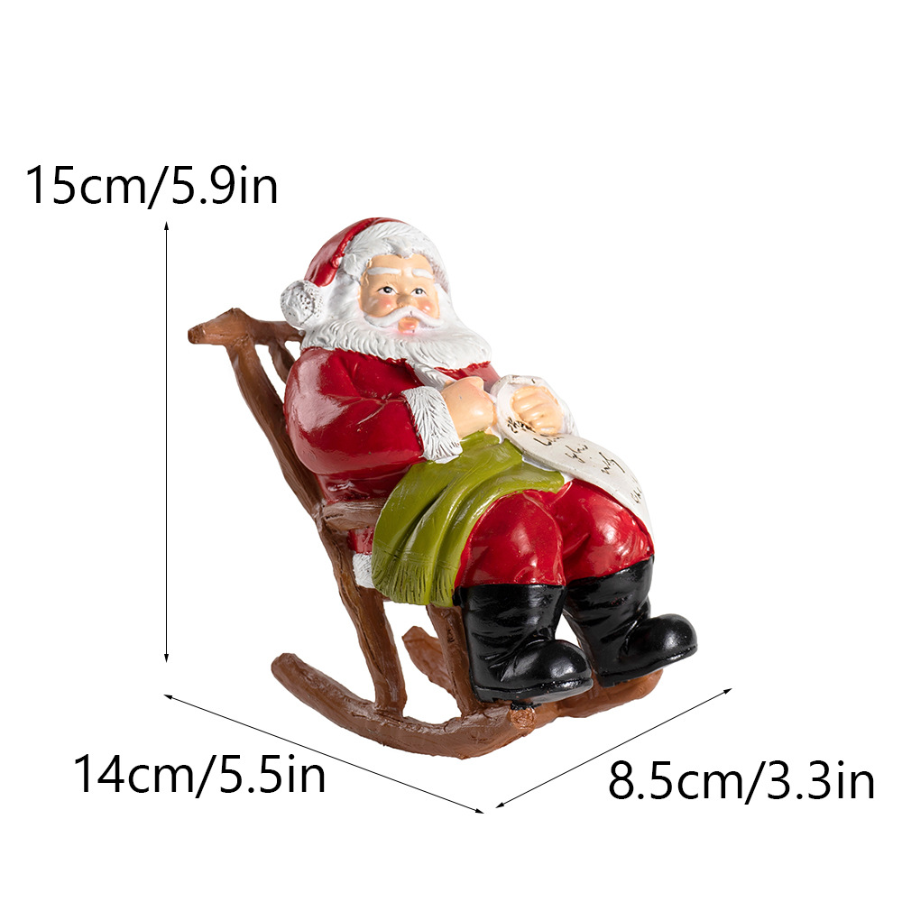 Santa Claus Leisure Lounge Chair Figurines Home Decor Christmas Resin Crafts 4