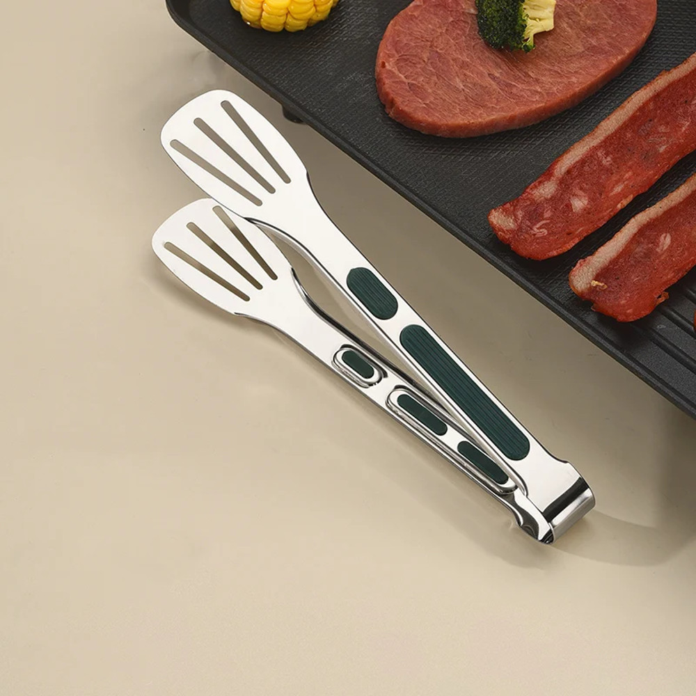 NonSlip Stainless Steel Food Tongs Meat Serving Clip Salad Bread Clamp Barbecue Grill Buffet Cookin 5
