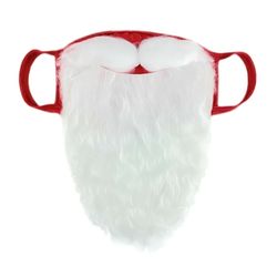 santa claus costume prop, christmas beard mask, red white beard mask, fun holiday prank