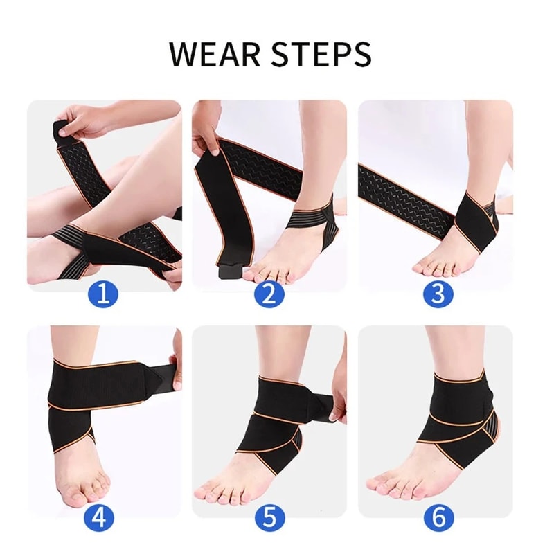 Sports Strain Wraps Bandages Weave, Professional Elastic Ankle Support Brace, Ankle Protector for Fitness Running