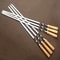 Large Barbecue Skewer Stainless Steel BBQ Kebab Stick Reusable Wooden Handle Grill Tool For Outdoor 0