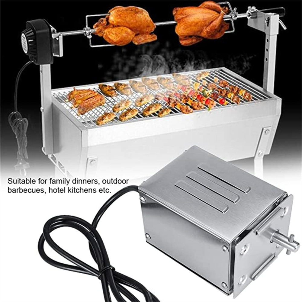 BBQ Grill Rotisserie Electric Motor Spit Chicken Pig Goat Stainless Steel Outdoor Barbecue Accessor 2