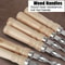 Wood BBQ Fork, Stainless Steel Grill Stick, Outdoor Barbecue Needle, Long Handle Shish Kebab Skewers