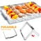 BBQ Skewer Rack Stainless Steel, Foldable Rotating Grill Rack, Metal BBQ Skewers for Shish Kebab, Rotisserie Style