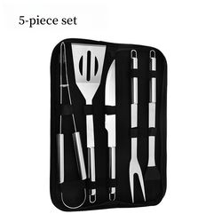 stainless steel barbecue set, outdoor grill baking tools, portable cloth bag oven combination tools