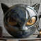 Decorative Black Cat Stone Figurine Resin Cat Head Keepsake Gift Marble Texture Cat Decor For Offic 3