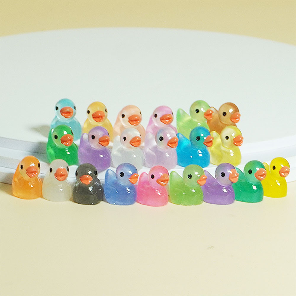 50 Mini Ducks Glow In Dark Luminou Fairy Garden Accessories Micro Landscape Night Glowing Figurines 2