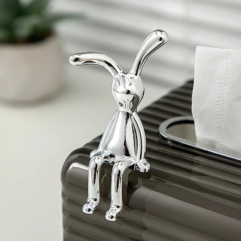 Cartoon Rabbit Ornaments LongEared Sticky Statue Living Room Bedroom Car Desktop Decoration 3