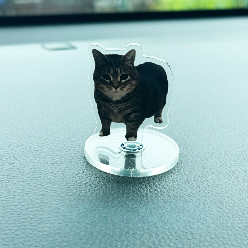 Cute Cat Acrylic Rotating Kitten Stand, Desk Decoration, Home Decor, Car, Motorcycle, Kids, Adults Gifts