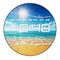 Sea Beach Sun and Airplane Electronic Digital Wall Clock, LED Display Calendar, Temperature, Automatic Dimming