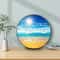 Sea Beach Sun and Airplane Electronic Digital Wall Clock, LED Display Calendar, Temperature, Automatic Dimming