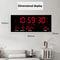 Digital Large Wall Clock LED Display Alarm Temperature Date Calendar Alarm Settings Plug In Electro