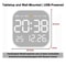 Mirror Brushed Finish Silent Wall Clock, Premium Feel Table Alarm Clock, Temp Display Bedroom Office Living Room Decor