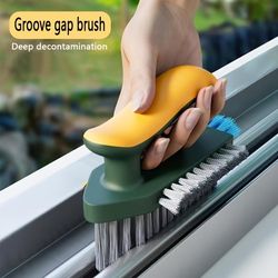 multi-surface deep gap cleaning brush, flexible scrubber for bathroom tiles grout corners toilets, ergonomic handle