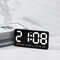 Voice Control Large Digital Wall Clock, Temperature Date Week, DST Snooze Table Clock Dual Alarm Wall-mounted LED Clock