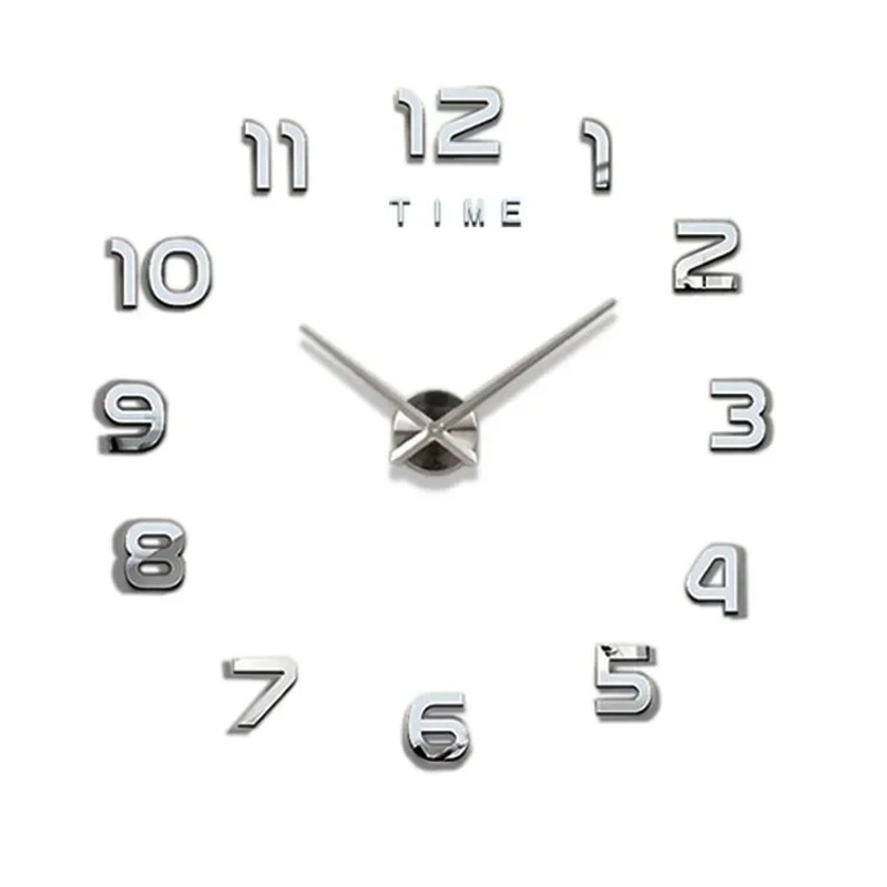 Bedroom Decoration Clock Large 3D Wall Clock Living Room Garden Acrylic Mirror Sticker Art Decor Cl 2