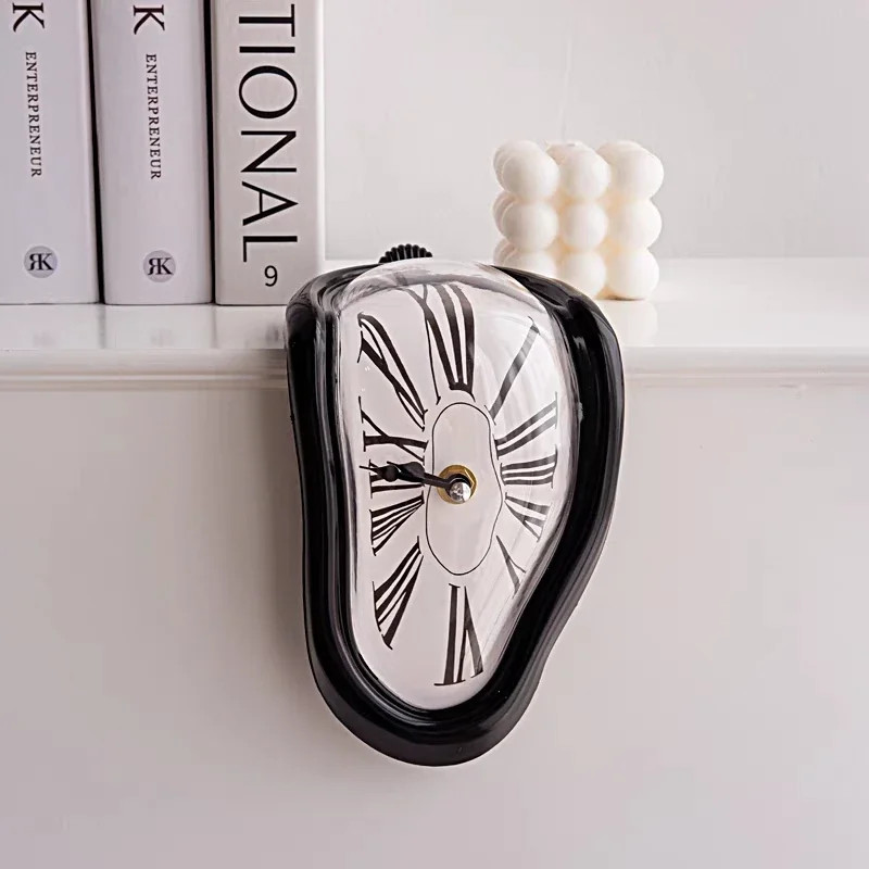 Novel Surreal Wall Clock Salvador Dali Style Melting Distorted Home Decoration Gift For Garden And 2