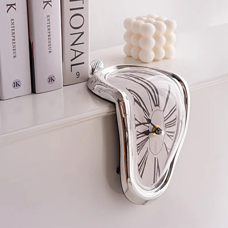 Novel Surreal Wall Clock Salvador Dali Style Melting Distorted Home Decoration Gift For Garden And 7