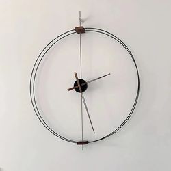 spanish minimalist wall clock, large wall clock, solid wood pointer, creative luxury living room art clocks, silent move