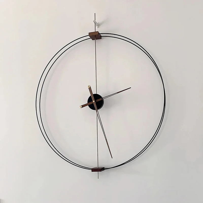 Spanish Minimalist Wall Clock, Large Wall Clock, Solid Wood Pointer, Creative Luxury Living Room Art Clocks, Silent Move