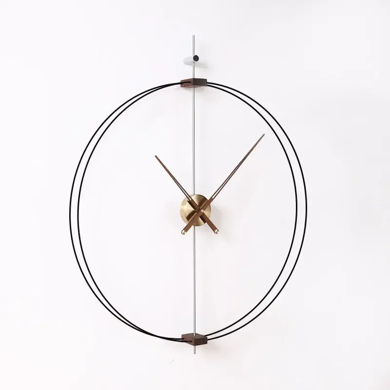 Spanish Minimalist Wall Clock, Large Wall Clock, Solid Wood Pointer, Creative Luxury Living Room Art Clocks, Silent Move