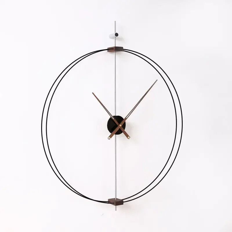 Spanish Minimalist Wall Clock, Large Wall Clock, Solid Wood Pointer, Creative Luxury Living Room Art Clocks, Silent Move