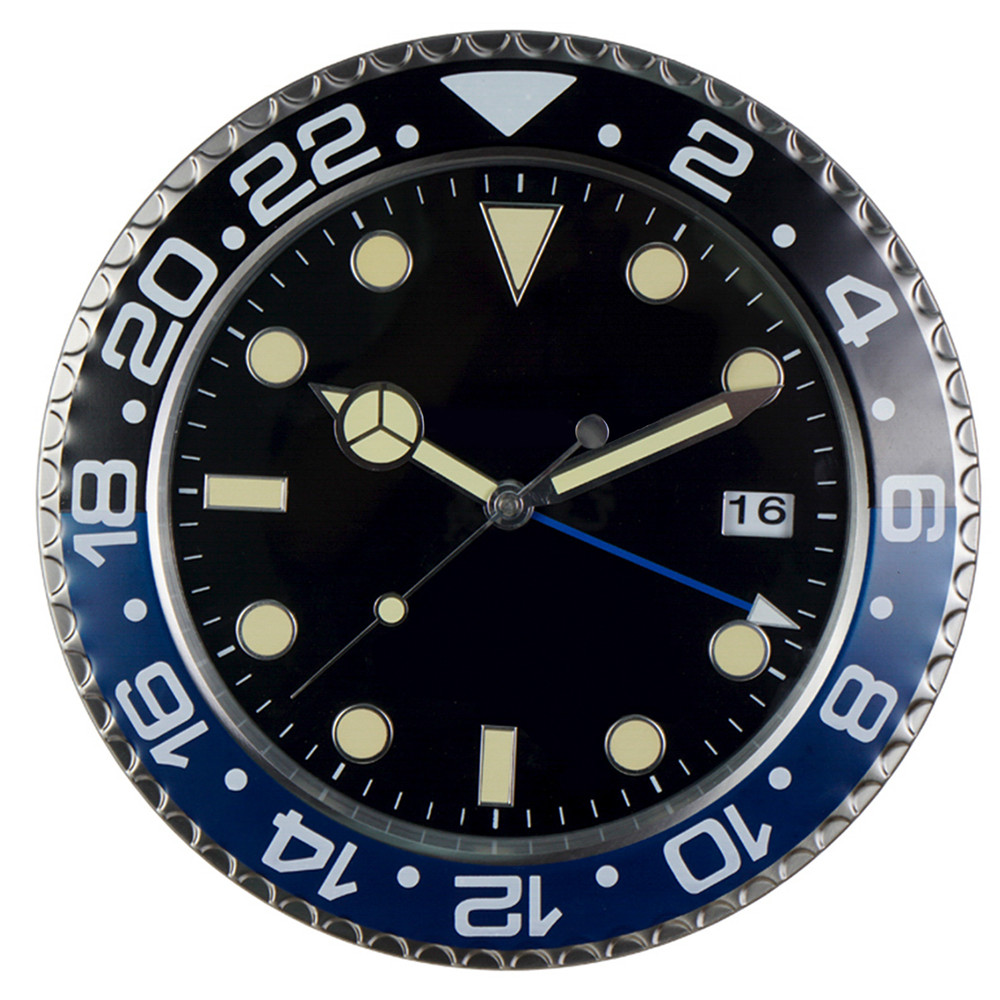 European Style Minimalist Quartz Clock, Metal Modern Luminous Wall Clock, Living Room Decoration Creative