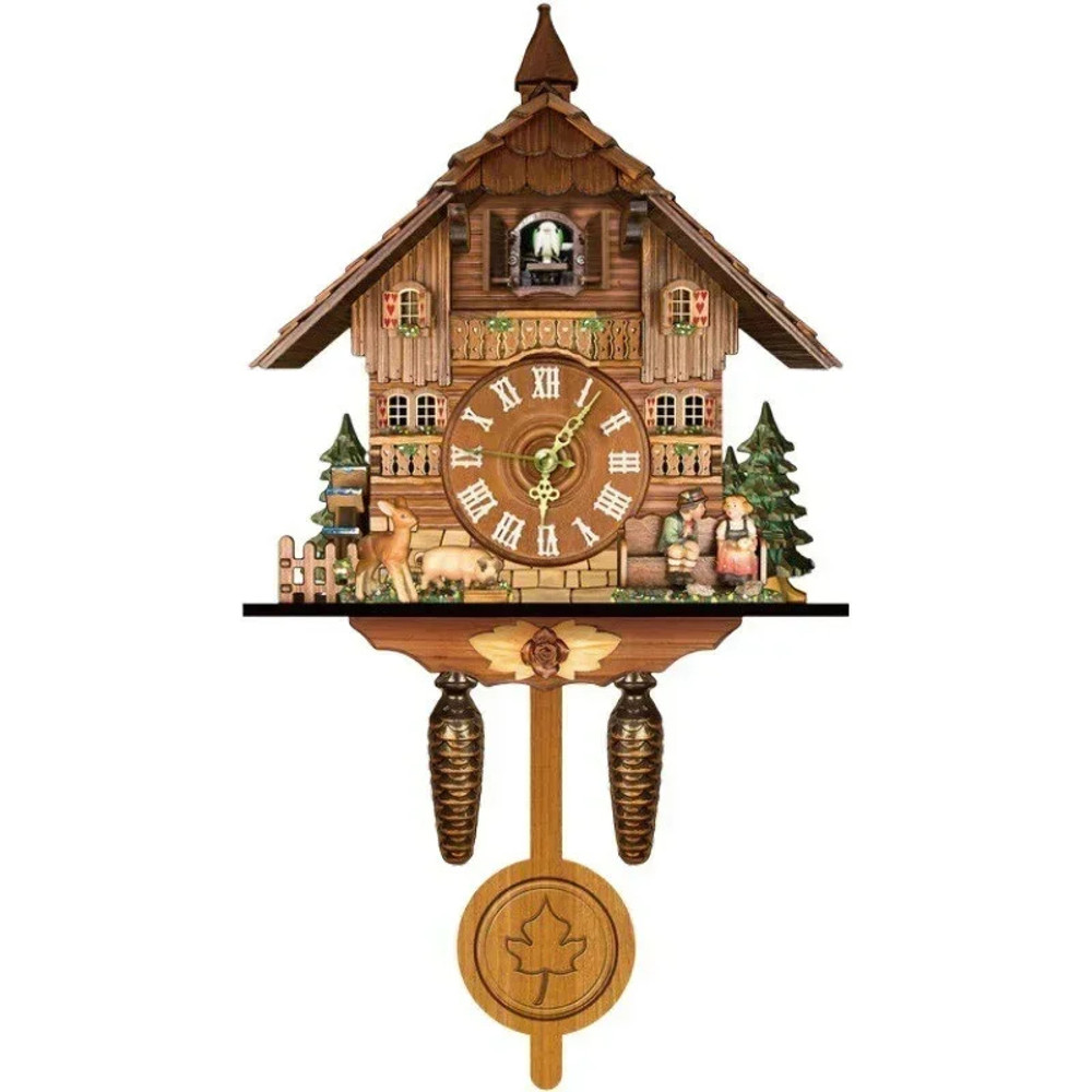 Wooden Hanging Wall Clock, Bird Alarm Clock, Cuckoo Clocks For Home Kids Room Decoration