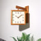 Corner Clock, Double Sided Clock, Decorative Wooden Clock, Silent Battery Powered, Home Living Room