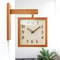 Corner Clock, Double Sided Clock, Decorative Wooden Clock, Silent Battery Powered, Home Living Room