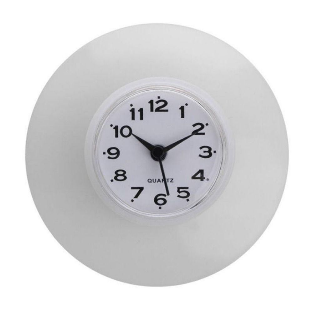Personality Waterproof Bathroom Suction Cup Clock AntiFog Shower Wall Clock Simple Design Mirror Su 5